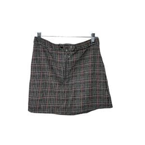 Topshop Petite Pink & Black Plaid Mini Skirt Women's US Sz 8